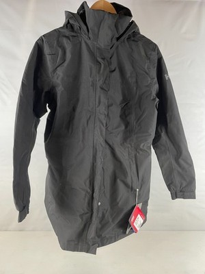 Helly-Hansen Womens Aden Insulated Packable Hooded Rain Coat, Black, M