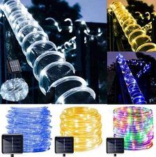 39FT Solar Rope Lights Outdoor Waterproof LED Garden Fairy Light PVC Tube Light