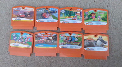 V Tech V Smile Games LOT 8 Disney CARS Thomas the Train Dora +