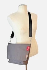 Esprit Convertible Adjustable Crossbody Sling Messenger Bag Gray Nylon EUC