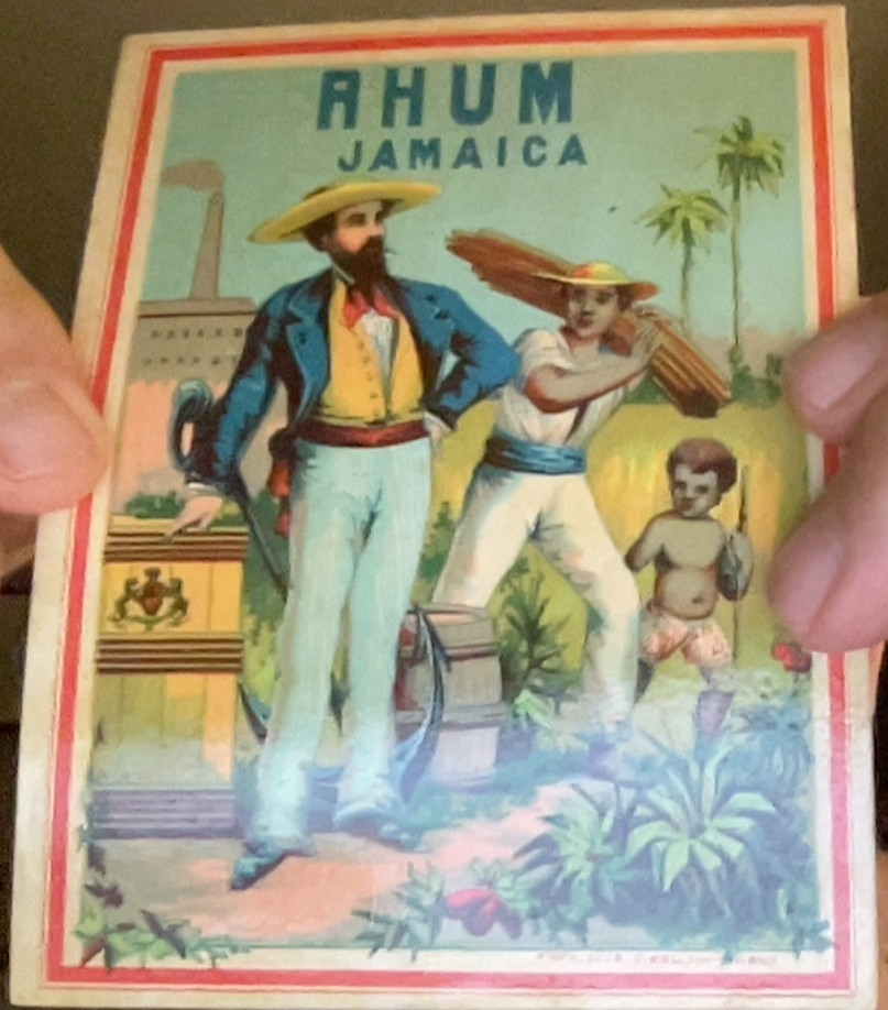 Etichetta Liquore Rhum Jamaica litografia Carlo Belloni Milano è fine 1800-3222