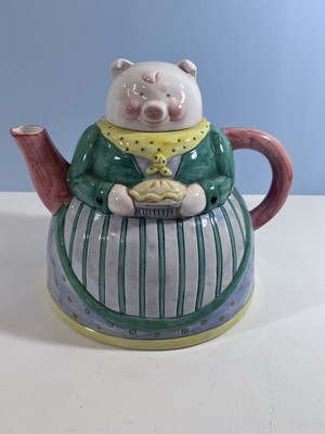 Vintage Oakdale Neuheit Baker Schwein Teekanne.
