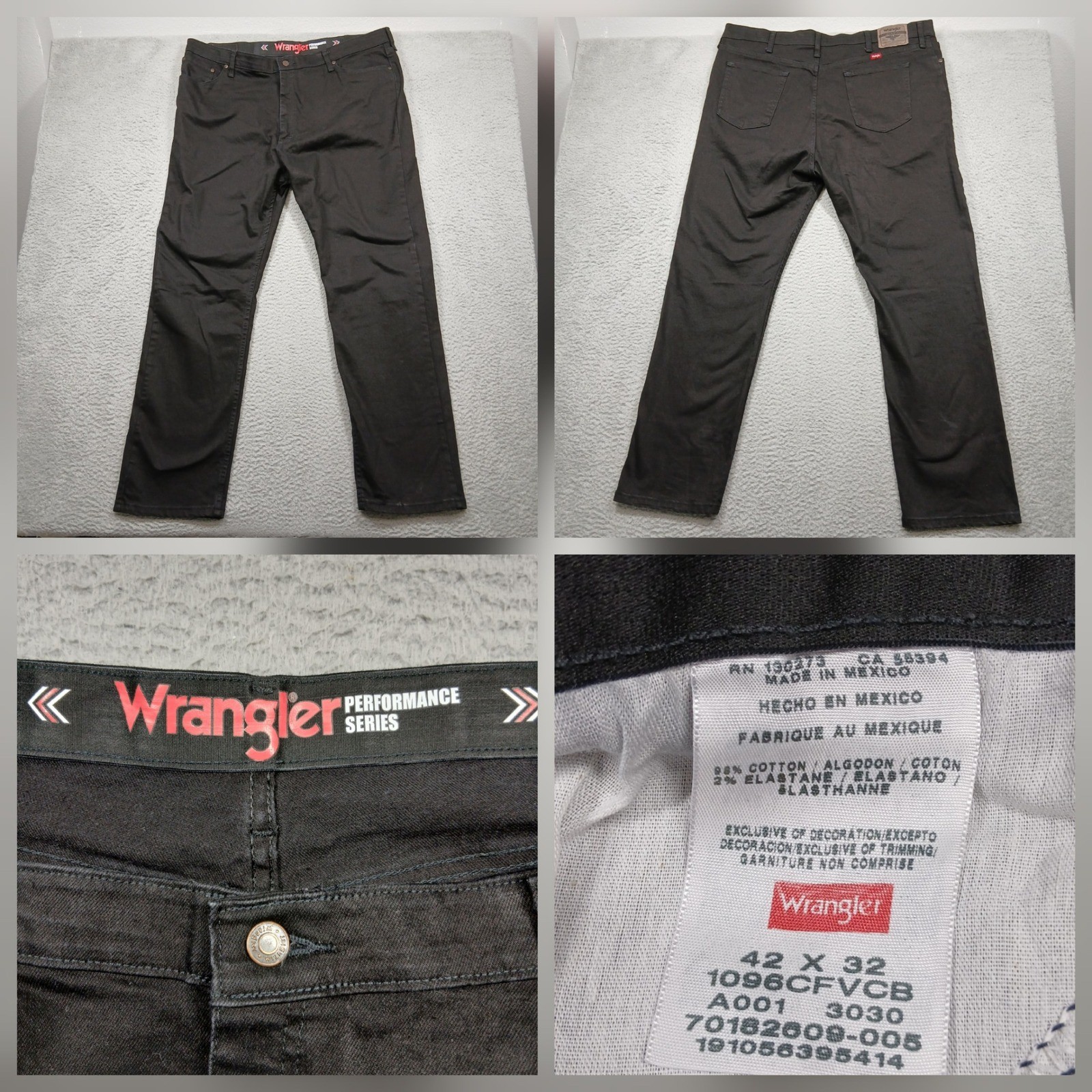 's 42x32 Black Stretch Denim