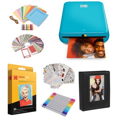 Kodak Step 2x3'' Mobile Instant Photo Printer Paper Bundle iOS Android - Blue