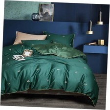 Dark Green Duvet Cover Size, 100 Long Staple Cotton King 02 - Dark Green
