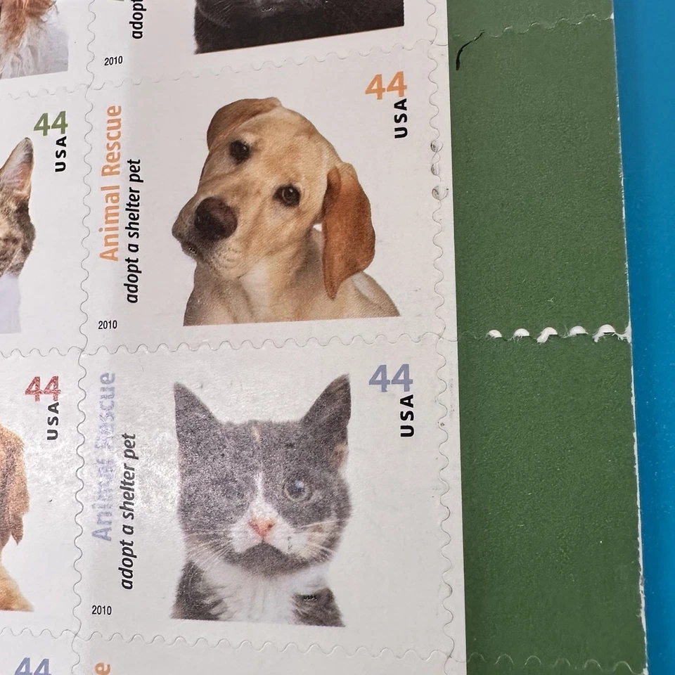 44c Animal Rescue Adopt a Shelter Pet 2 Sheets of 20 #4451-4460 (4460a) Dog Cat - Image 4 of 4