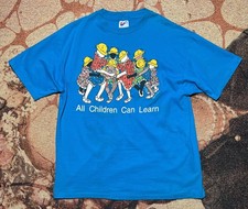 VINTAGE All Children Can Learn Tee XL Single Stitch USA Made 1991 Brian Joseph