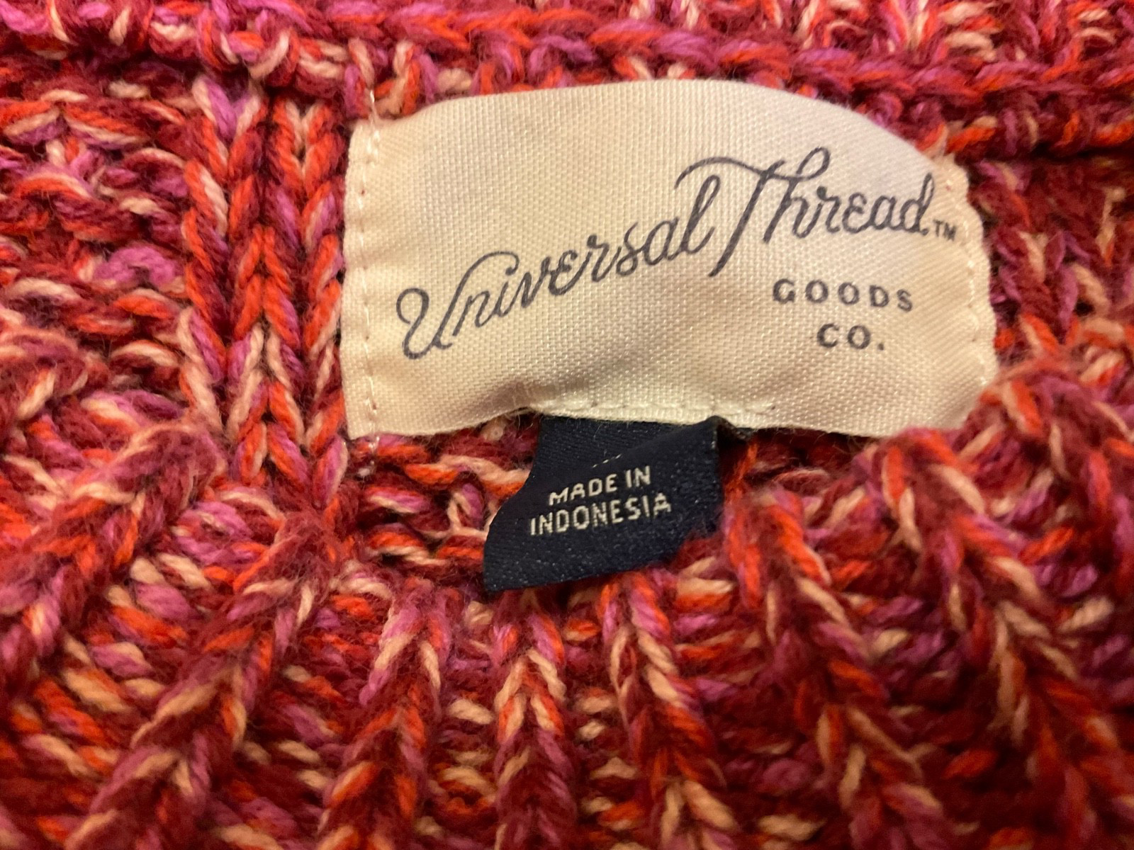 Universal Thread Cable Knit Sweater Red Multi Wom… - image 3