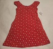 NWT Old Navy Girls Red Floral Print Henley Short Sleeve Dress