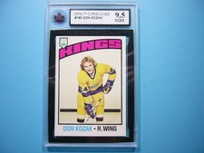 1976/77 O-PEE-CHEE NHL HOCKEY CARD #185 DON KOZAK KSA 9.5 NGM SHARP+ 76/77 OPC