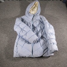 Columbia Jacket Girls XL Light Blue Hooded Full Zip Puffer Parka Winter Coat