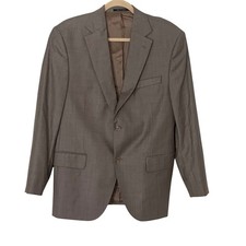 Daniel Cremieux Loro Piana 100 Wool Taupe Gray Brown Stripe Blazer Jacket Plaid