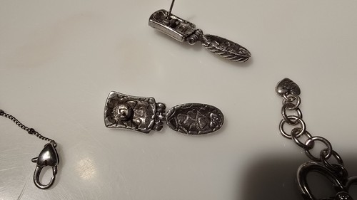 Brighton 3pc Lot Faith Necklace Floral Panel Bracelet Pierced Knocker Earrings - Picture 6 of 9