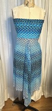 Profile/gottex Womens Solid And Mesh Patterned Strapless Beach Coverup Sz L Used