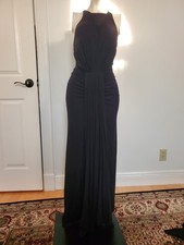 RICK OWENS LILIES black draped sleeveless maxi dress Sz 38 IT