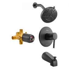 Tub and Shower Faucet Set, Complete with 5-Inch Rainfall Shower Head and Bathtub