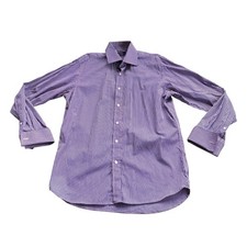 SAVOY TAYLORS GUILD camicia gemelli formali L 16 rosa viola righe polsino francese