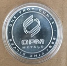 OPM Metals One Troy Ounce .999 Fine Silver Round Made In The USA