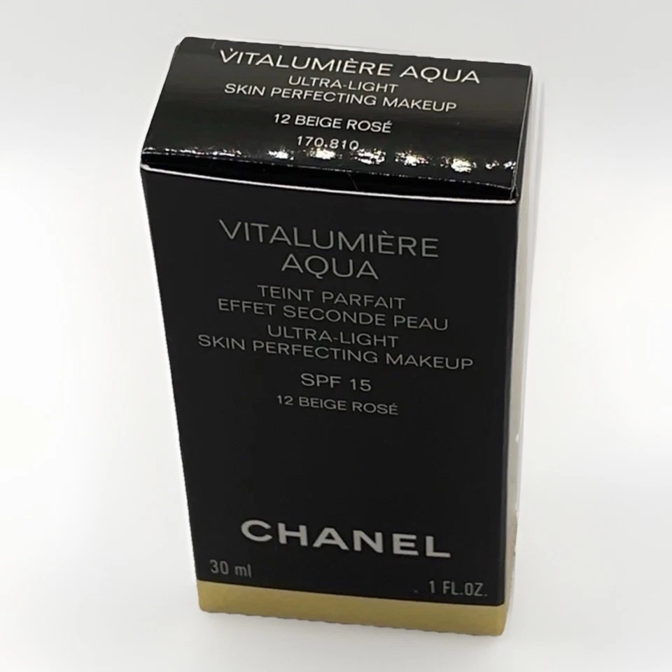 Chanel Vitalumière Aqua Ultra-light Skin Perfecting Spf 15 Makeup 12 Beige Rose - Image 2 of 2