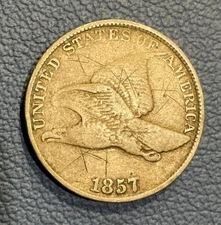 1857 Flying Eagle Cent - Crudely Carved Love Token - Great Coin Overall !
