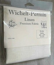 Wichelt Permin Linen Cross Stitch Fabric 18 x 27 Ivory 28 Count  