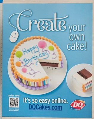 Dairy Queen Poster Create Your Own Cake 22x28 