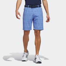 Adidas Golf Shorts Textured 9" Stretch Fabric Light Blue Mens HR7979