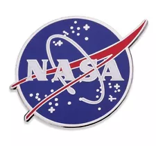 NASA Logo Enamel Lapel / Hat Pin, Shiny Silver, Size 1.2 inch