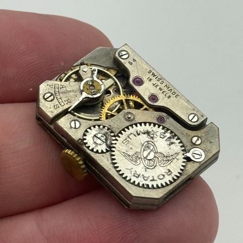 20.5mm Running Rotary Maximus Cal 54 Tank Watch Movement Manual Wind PARTS - Picture 7 of 21