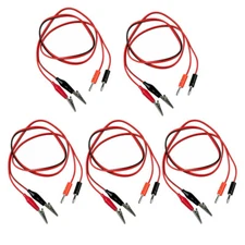 5x 3FT Banana Plug Probe Cable to Alligator Test Lead Clip Wire For Multimeter