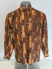 Mens Happy Tailors NANGAL INDIA VintageLong Sleeve Button Front Shirt Size L