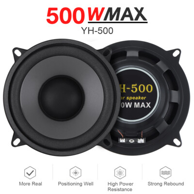 1 Pair 5'' inch 500W HiFi Rear Coaxial Stereo Speakers 2 Way Car Audio Full Range