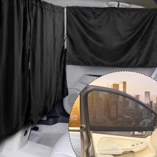 5PCS Car Privacy Curtains 2 Side Window Sun Shade Removable Windshield Shades