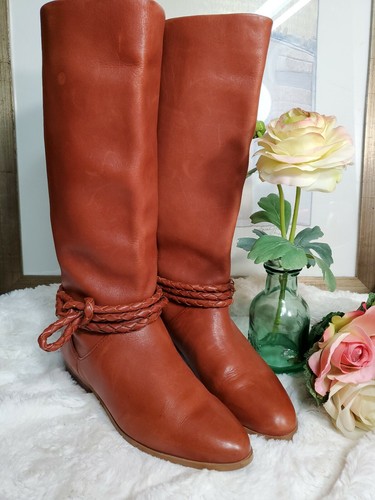 flat cognac boots