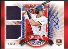 Cole Stobbe 2015 Elite Extra Edition USA Baseball 18U Dual Jersey Signatures #2 