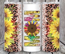 20 or 30oz Tumbler Skinny Straight Tumbler Sublimation Mom Sunflower
