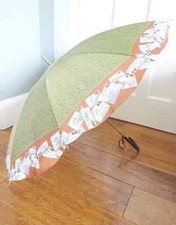 Vintage 1950s Umbrella Novelty Letters Envelopes Writing Canopy Green Ladies 50s