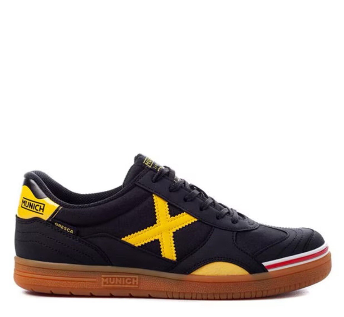 Zapatos de fútbol sala Munich negros Gresca para hombre talla UK9.5 EU44 (RefE18)