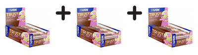 3 x USN Trust Cookie Bars (12x60g) White Chocolate Raspberry (29,17 EUR/kg)