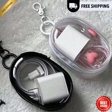 2Pcs PVC Charging Cable Storage Bag Charger Case Travel Pouch with Keychain Gift