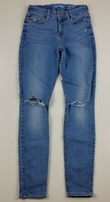 7 For All Mankind B air Denim The Ankle Skinny Distressed Light Jeans Womens 24