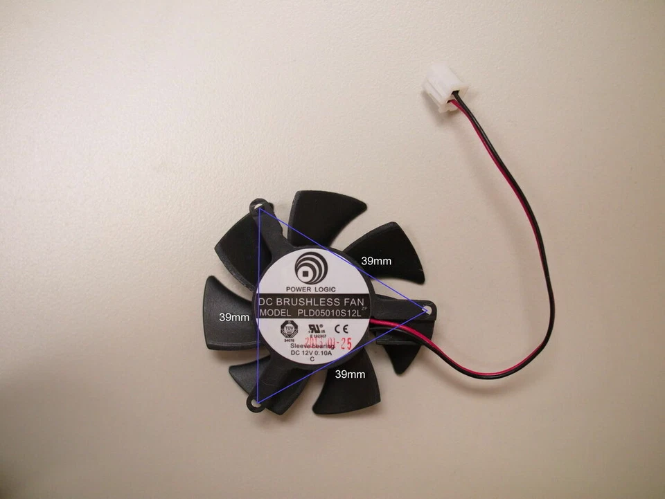 Cooler Fan For ATI NVIDIA PLD05010S12L 47mm DC 12V 0.01A Graphics Card - Image 3 of 4
