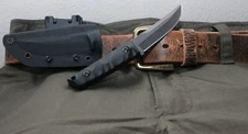 New - EDC Fixed Knife with Horizontal Belt Clip K Sheath Self Defense