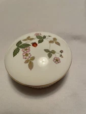 Trinket dish-Wedgewood-strawberry design, made in England trimmed in gold with  