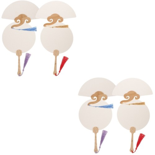 8 Pcs Arts and Crafts Supplies for Kids Blank Silk Fan DIY Paper Fans