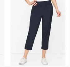 T by Talbots Plus Navy Blue Straight Crop Zip Pockets Pants 3X