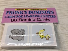 PHONICS DOMINOES - Cards for Learning Center 60 Laminated Cards -Set Teaching