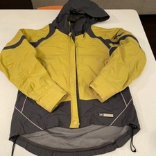 REI Womens Jacket Activewear Jacket Yellow Color Block Mesh Full Zipper Hooded S