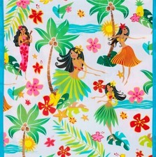HAWAIIAN HULA GIRLS REUSABLE SHOPPING BAG BEACH BAG / BEACH TOTE