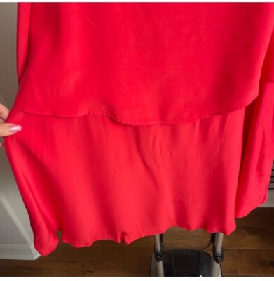 NWT Zara Red Layered Cape Sleeve Dress in Red | size XS | eBay